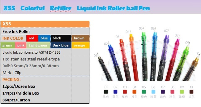 Office Supply Customized Logo Advertising Roller Pen X55 From Snowhite