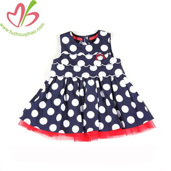 Dots Printing Girl Dresses Wedding Beautiful Model Baby Party Dress