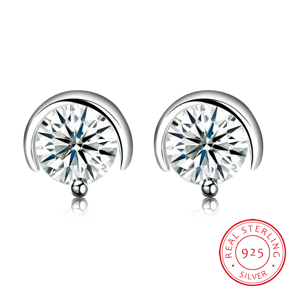 925 Stering Silver Fashion Ear Stud Popular Round Earring for Women