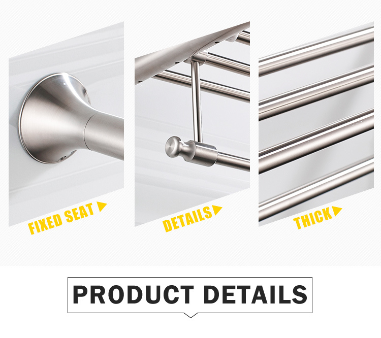 Flg High Quality Vertical Hotel Style Stainless Steel Extension Bath Towel Rack