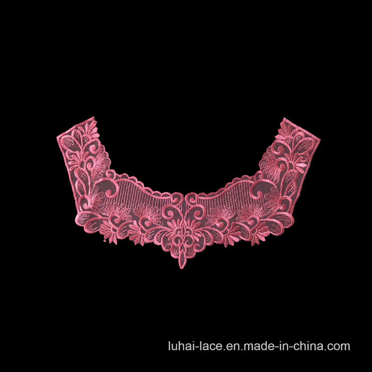 Hot Sales Collar Embroidery Lace Trim for Garment Accessories Water Soluble Fabric