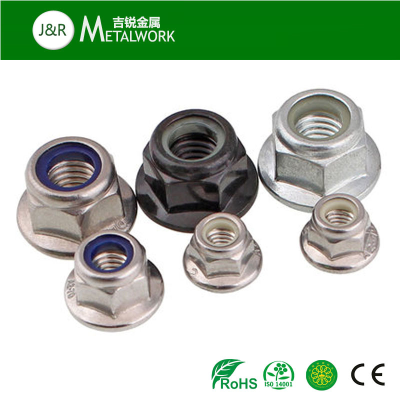 A2 A4 Stainless Steel Hex Flange Nylon Lock Nut (SS304 SS316)