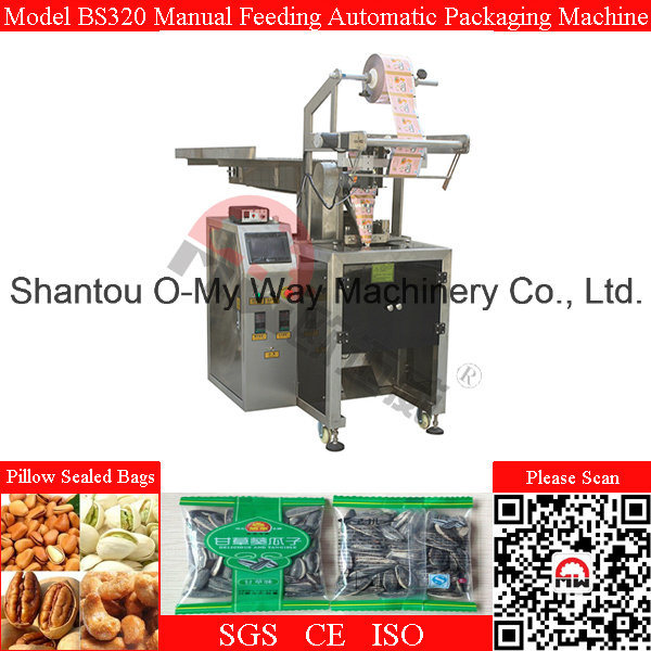 Small Multi-Function Irregular Shape Solids Manual Feeding Vertical Packing Machine