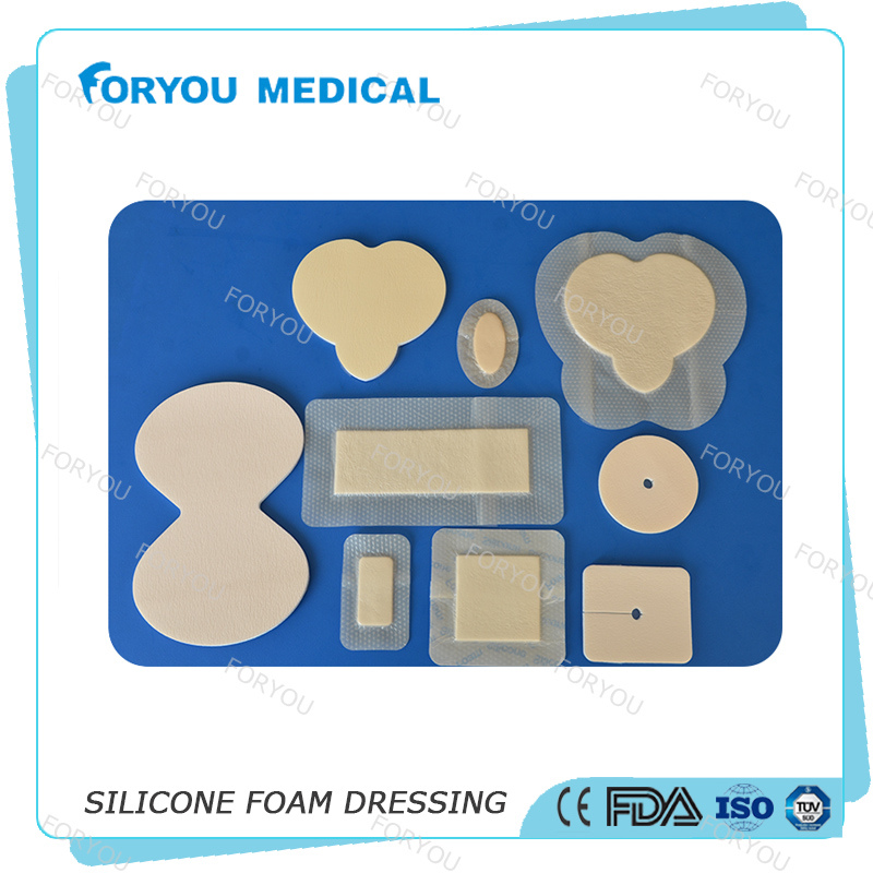 Foryou Silicon 2016 FDA Approved Waterproof Border Dressing Diabetic Foot Sacrum Silicone Foam Dressing