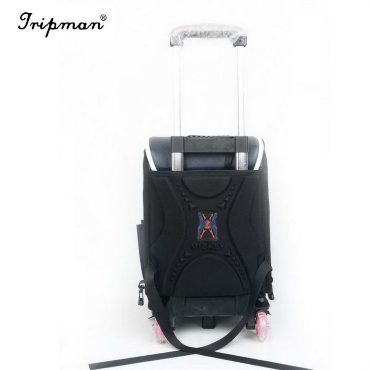 School Bag Kids Wheeled Trolley Children Backpack Luggage Travel Case