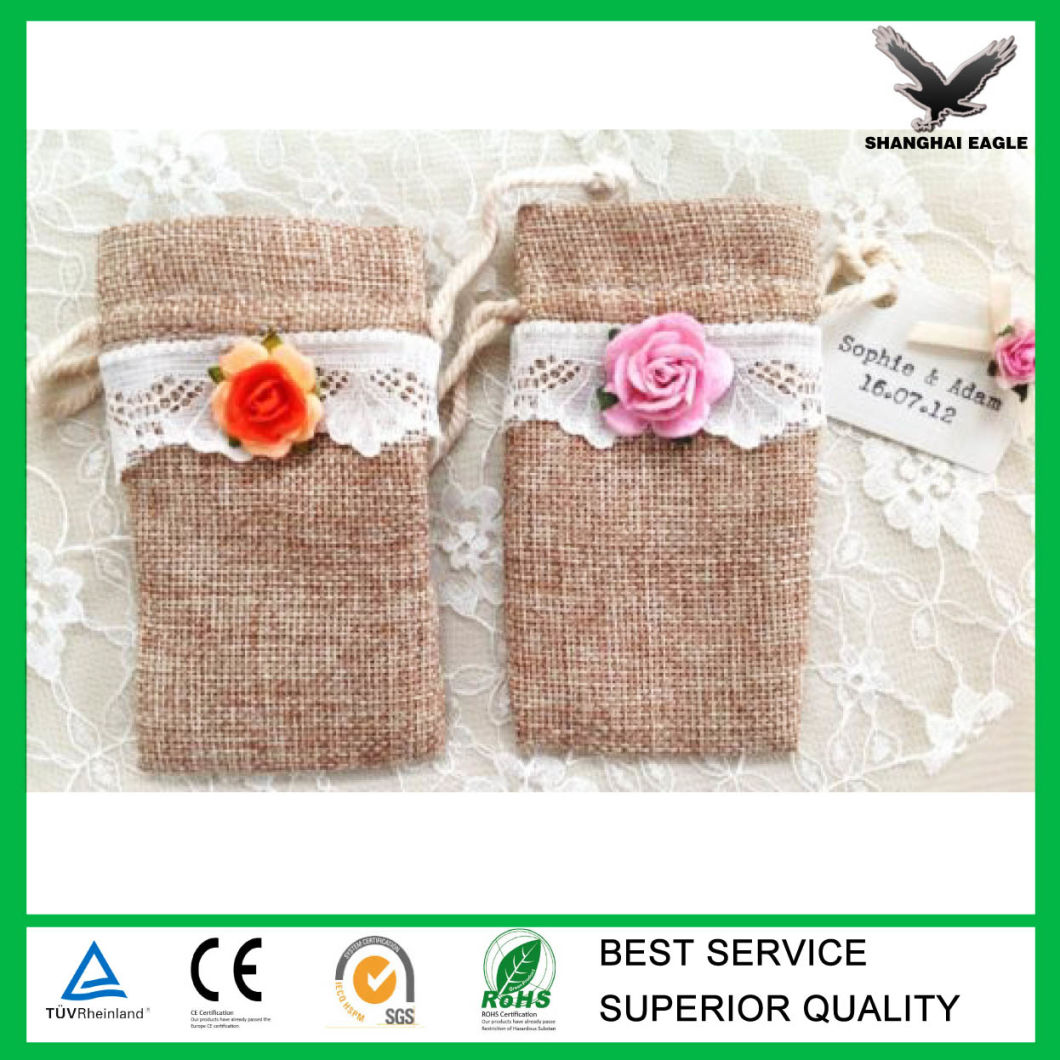 Custom Jute Drawstring Gift Pouch Bag Wholesale