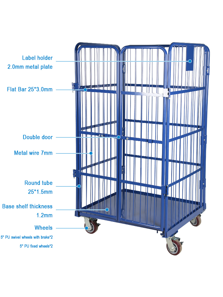 Heavy Duty Rolling Cage Cart Roll Container Laundry Container Cart