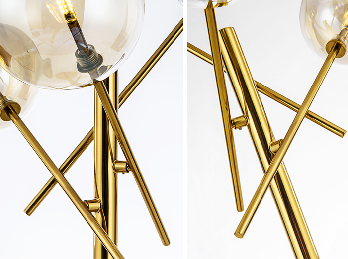 Decorative Post-Modern Glass Desk Table Lamp in Gold for Bedside, Living Room