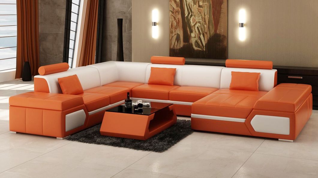 Sectional Sofa Set Designs Modern Furniture U Shape Leather Sofa