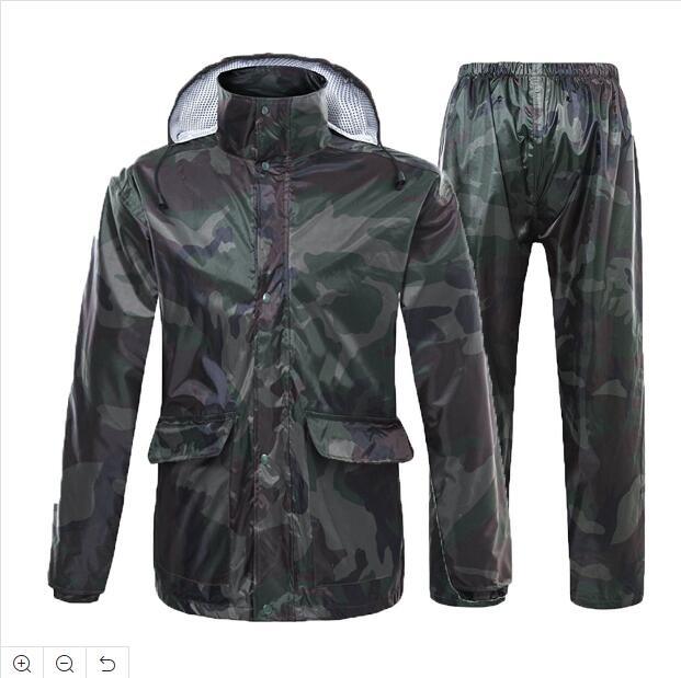 Popular Outdoor Camouflage Rain Poncho Breathable Raincoat