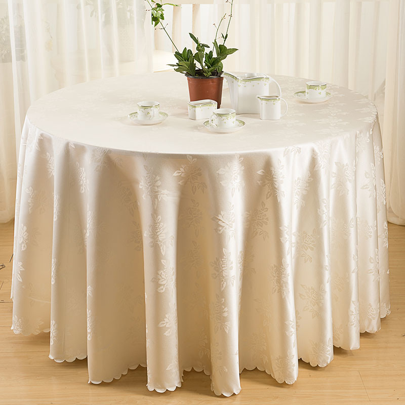 Hotel Wedding Table Cloth Cover Round Polyester Tablecloth (JRD647)