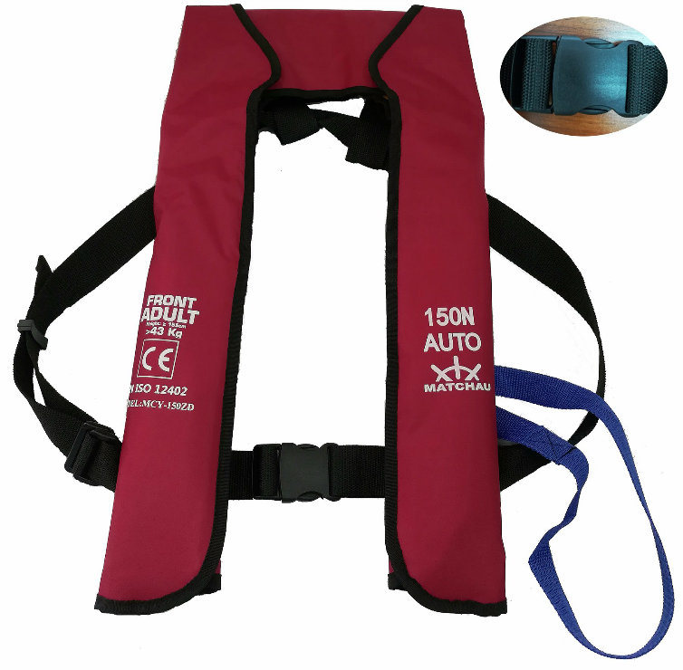 Auto and Manual Single Air Chamber 150 Newtons Inflation Life Jacket