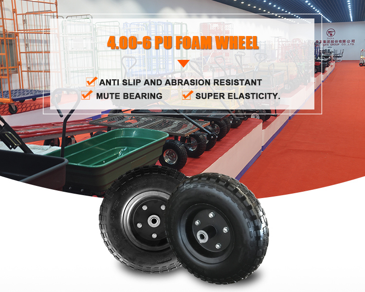 Factory Supply 4.00-6 PU Foam Wheel for Hand Trolley Tool Cart