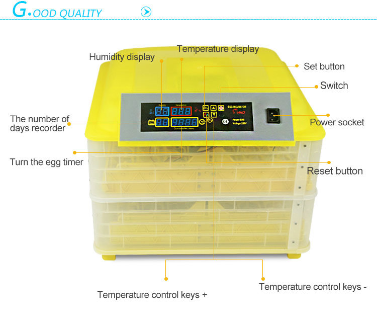 Hhd 96 Eggs Full Automatic Small Egg Incubator for Sale Ce Approved