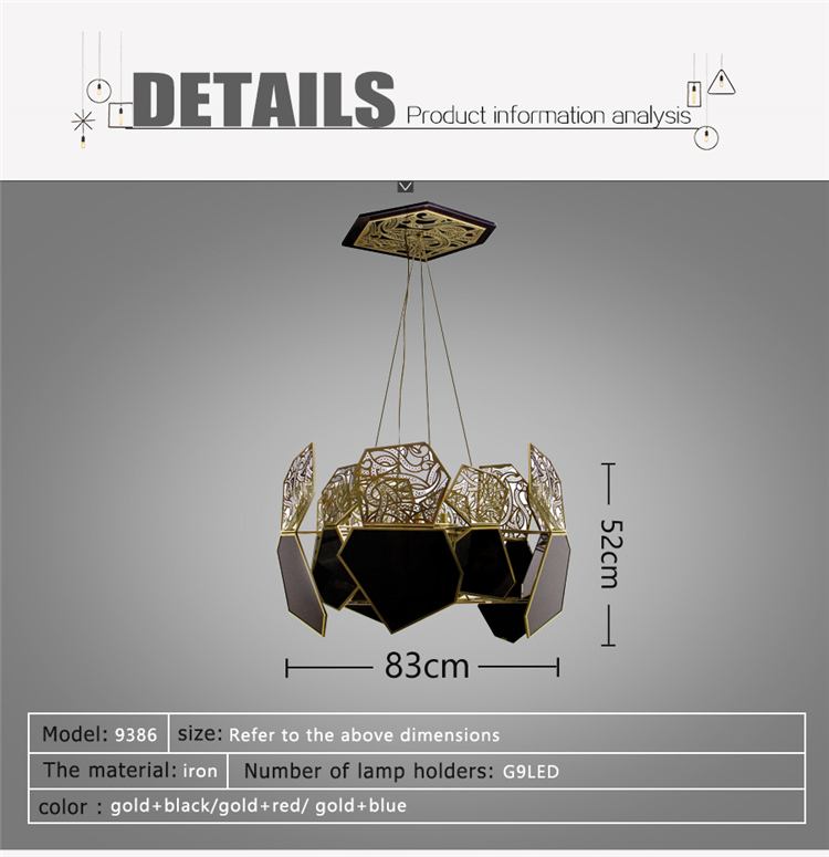 Huge Modern Metal Suspension Lamp Project Light