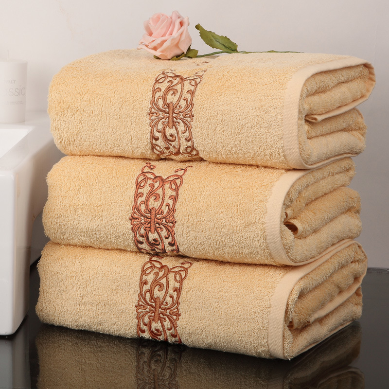 Good Quality Cotton Terry White Hotel Embroidery Towels