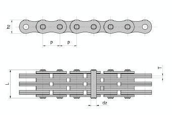 Standard Triplex Steel Short Pitch Precision Industrial Conveyor Roller Chain