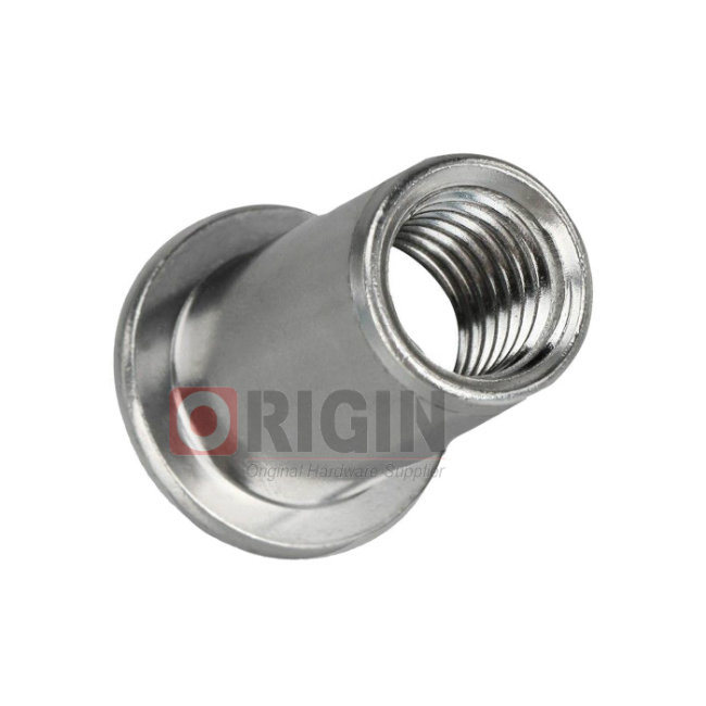 Flat Head Round Body Open End Threaded Inserts Rivet Nuts