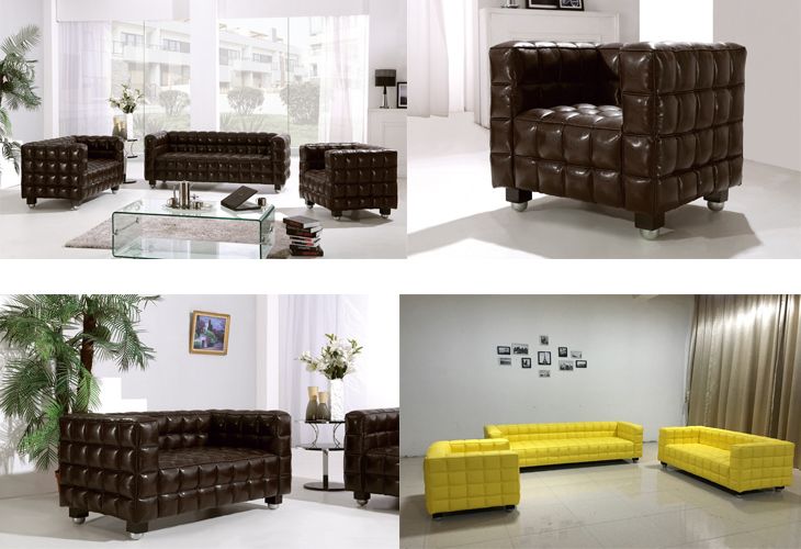 Modern Design New Sectional Living Room Sofa Genuine Leather Kubus Sofa