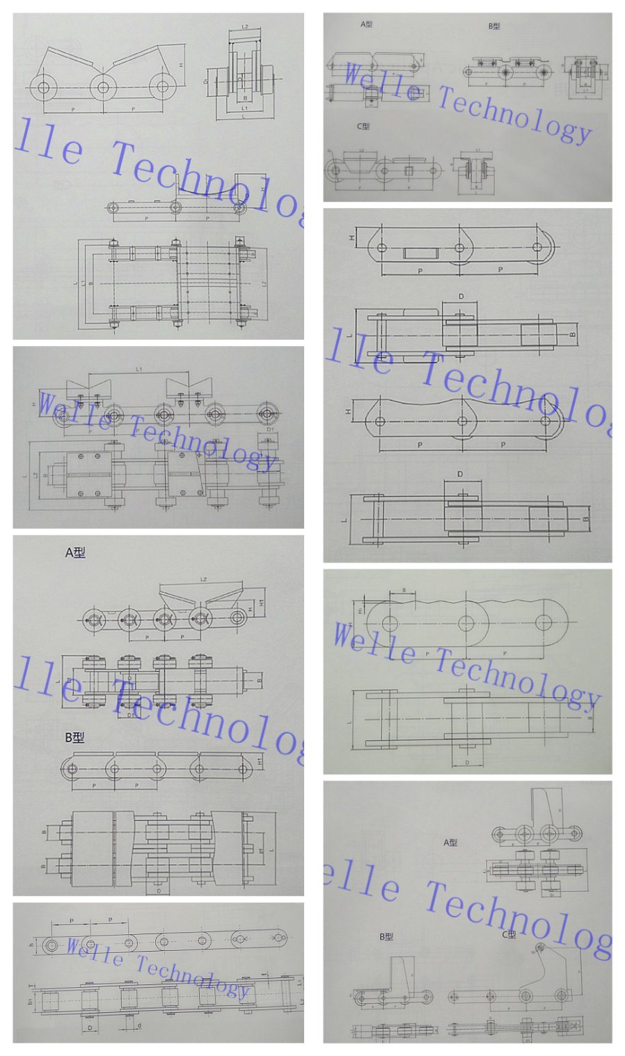 Precision Conveyor Chains, DIN ISO ANSI, Customized