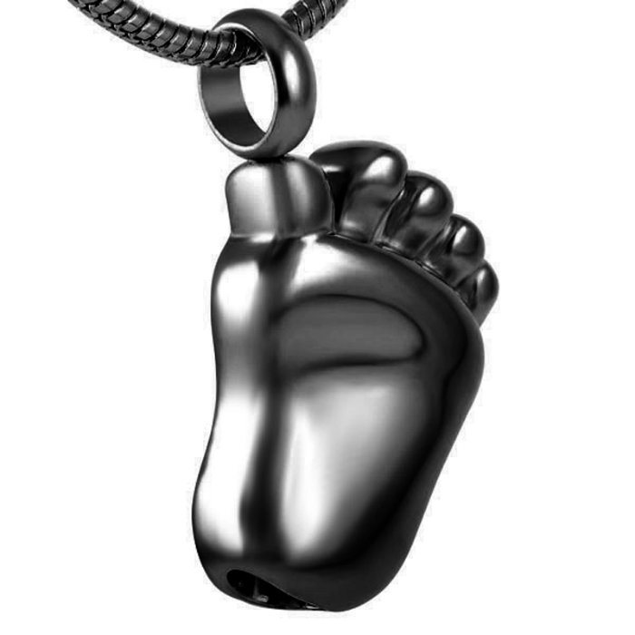 Foot Shaped Human Ashes Holder Memorial Urn Cremation Pendant