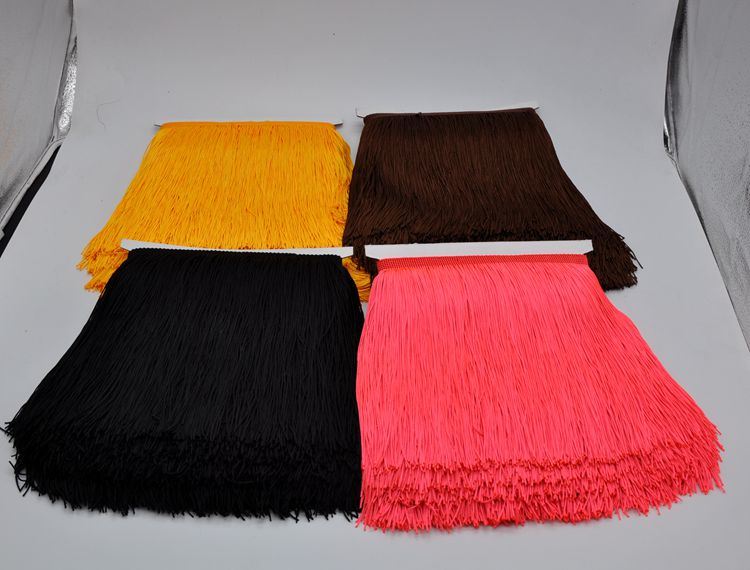 Wholesale 20cm High Quality Polyester Thread Thick Fringe Tassel for Dancing Dress