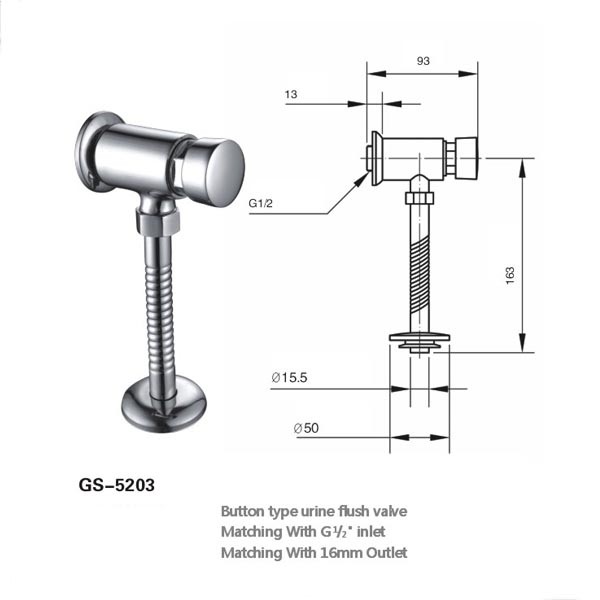 Self-Closing Urinal Flush Valve 5203