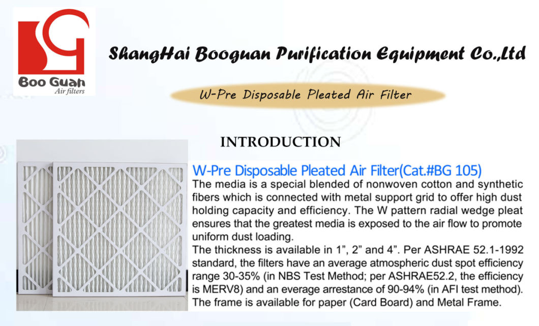 Supply G4 Pre Pleated Disposable Air Filters
