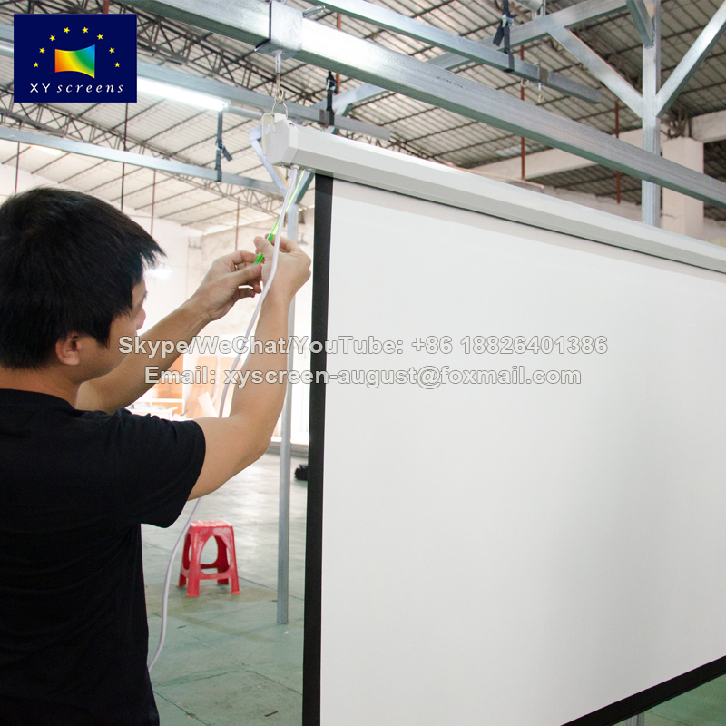 Xy Screens 100 Inch Electric Retractable Projector Screen Office Equipment