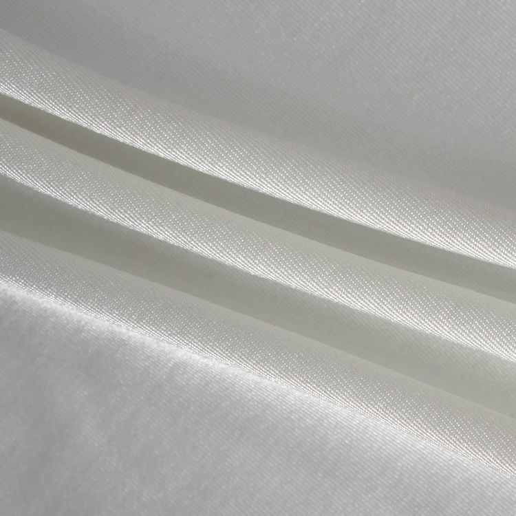 White Shiny Spandex Polyester Lycra Tricot Knit Fabric for Cycling