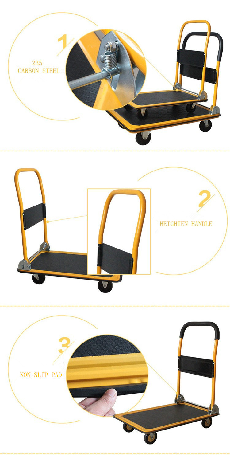 Folding Platform Hand Truck for Warehouse, 300kgs Heavy Duty