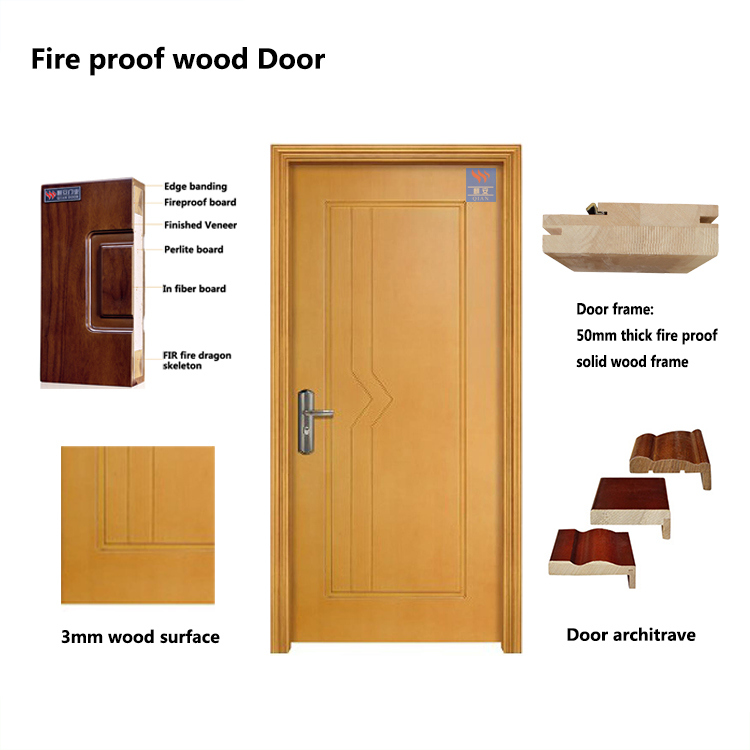 Heat Insulate Fire Wood Door with BS Certificate Fd-Va-005