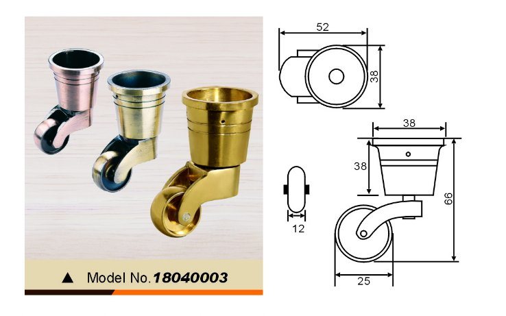 Brass Castor for Bed for Sofa for Piano 18040005