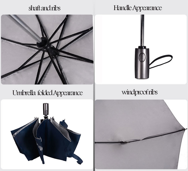 Big Golf Style Automatic Open 27 Inch 3 Folding Umbrella