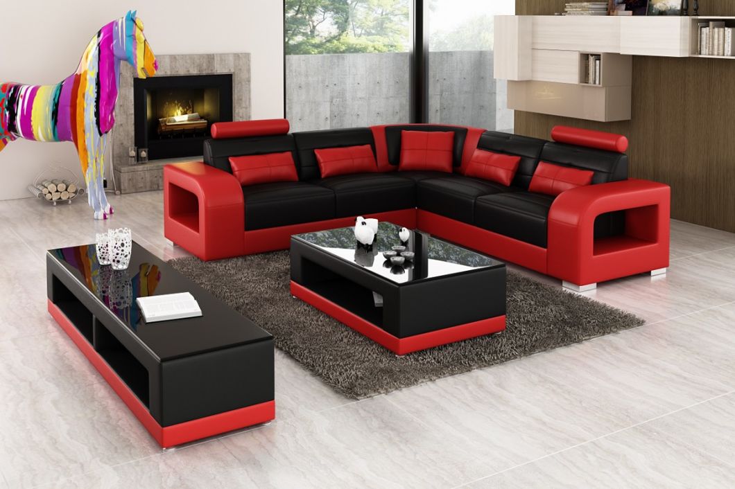 Home Furniture U Shape Leather Corner Sofa