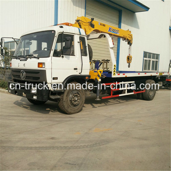 Good Sales Dongfeng153 8ton Crane 6ton Flatbed Wrecker Truck