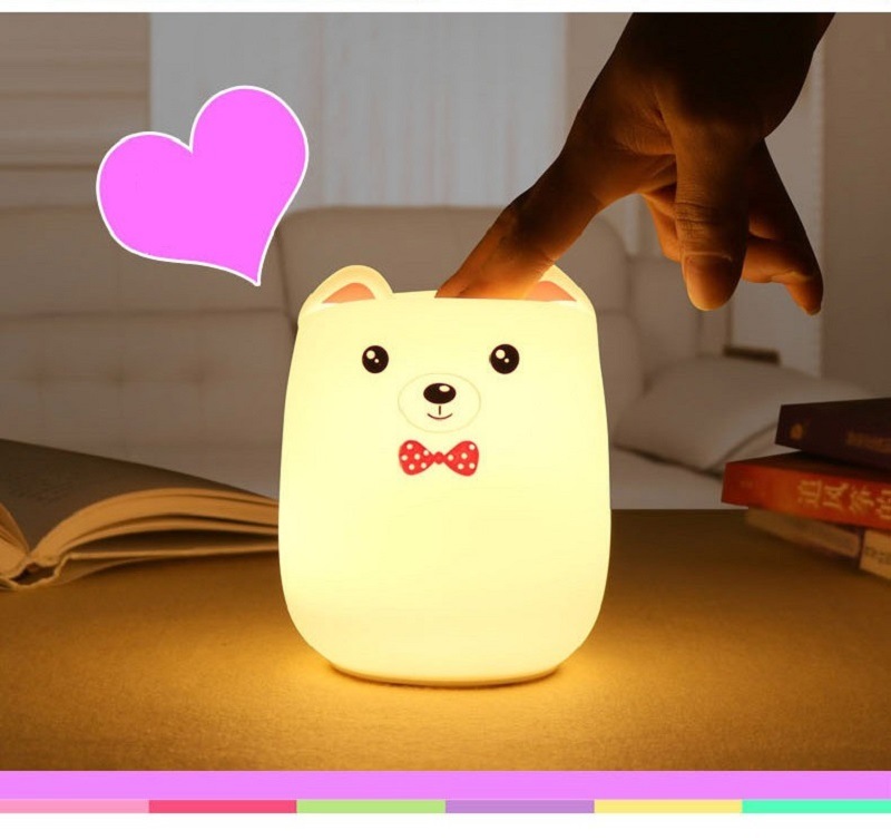 LED Table Light LED Table Lamp Mlti Colors Changing Bear LED Silicon Night Light with USB Charger LED Desk Lamp LED Reading Light