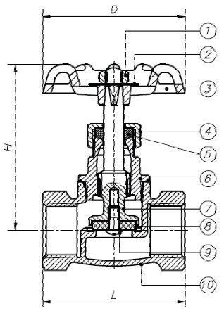 Brass Stop Valve 1/2''-1''inch with Globe Type