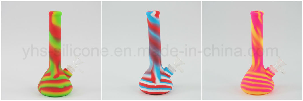 Stock Wholesales 7.5'' Beaker Printing Smoking Water Pipe Colors Glass Smoking Pipe