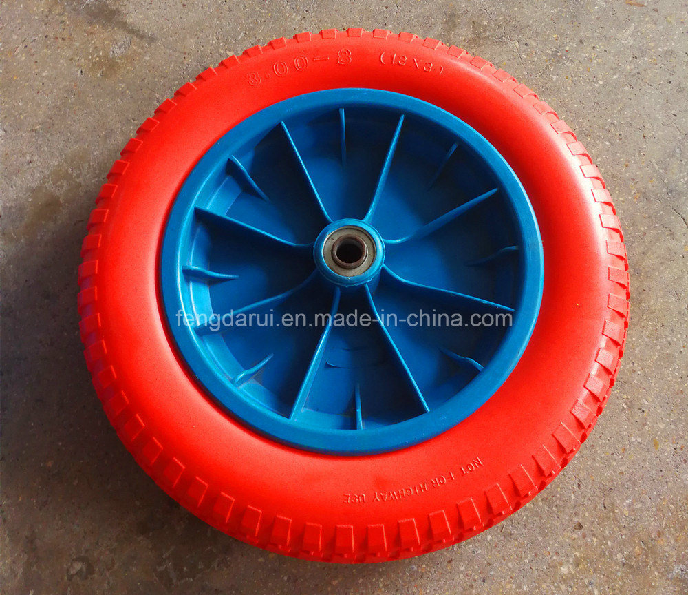 Red Ring Plastic Rim PU Foam Wheel (13