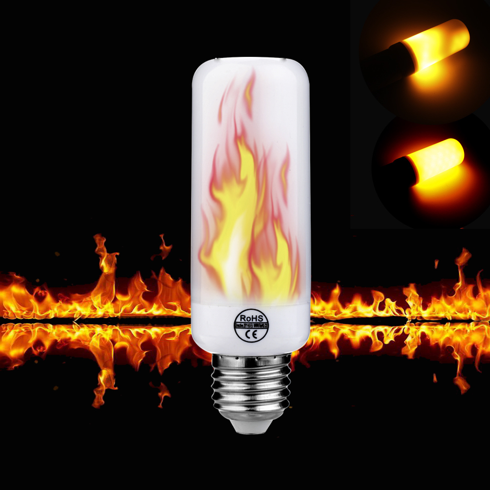 5W E26 Flame Lamp with 3 Modes+Gravity Sensor LED Fire Flame Bulbs Flame Light