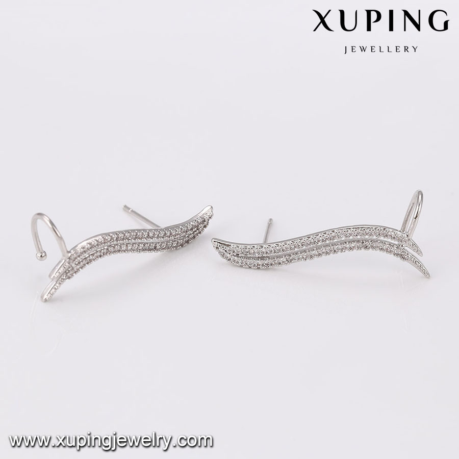 Xuping Online Rhodium Gold Jewellery Shopping Ingenious Stud Earring for Women