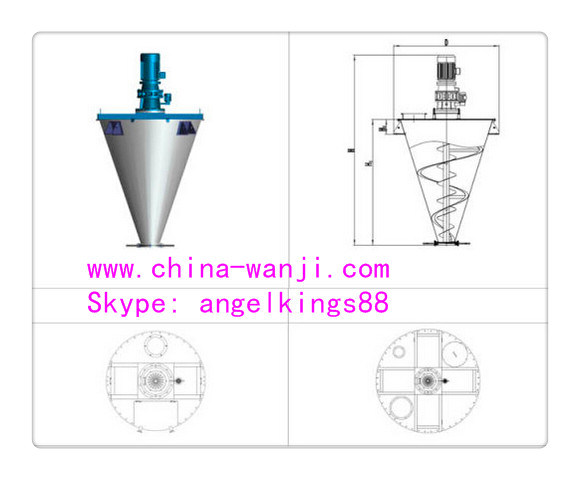 Double Screw Cone Mixer/ Food Powder Conical Ribbon Mixing Machine/Conical Mixer