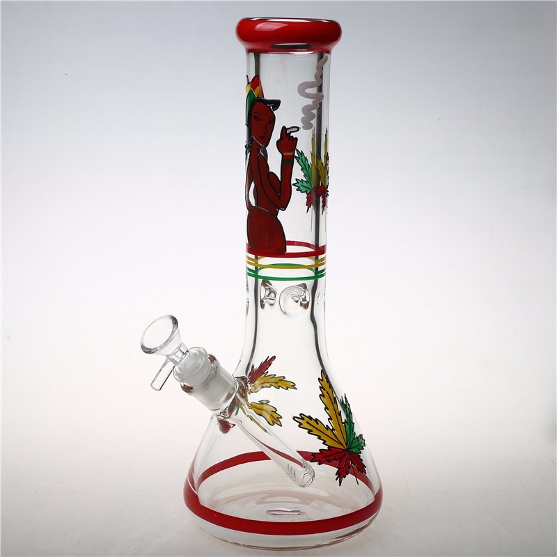 Borosilicate Glass Beaker Water Pipe with Hand Drawing Bo-383