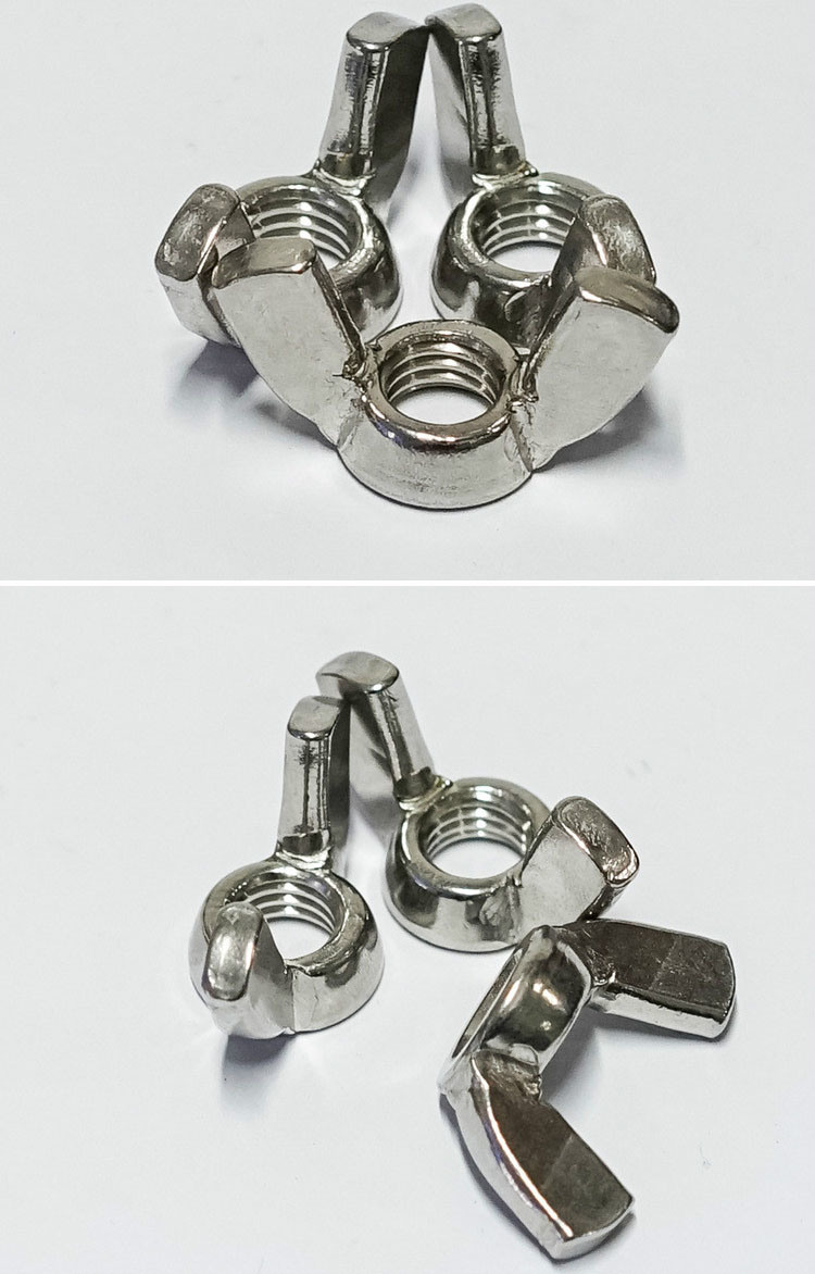 DIN985 Ss 304 Butterfly Shaped Hand Twist Wing Nut