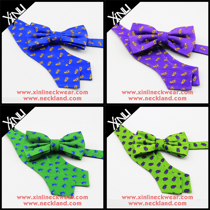 Dry-Clean Only Silk Woven Bow Tie Set Handkerchief