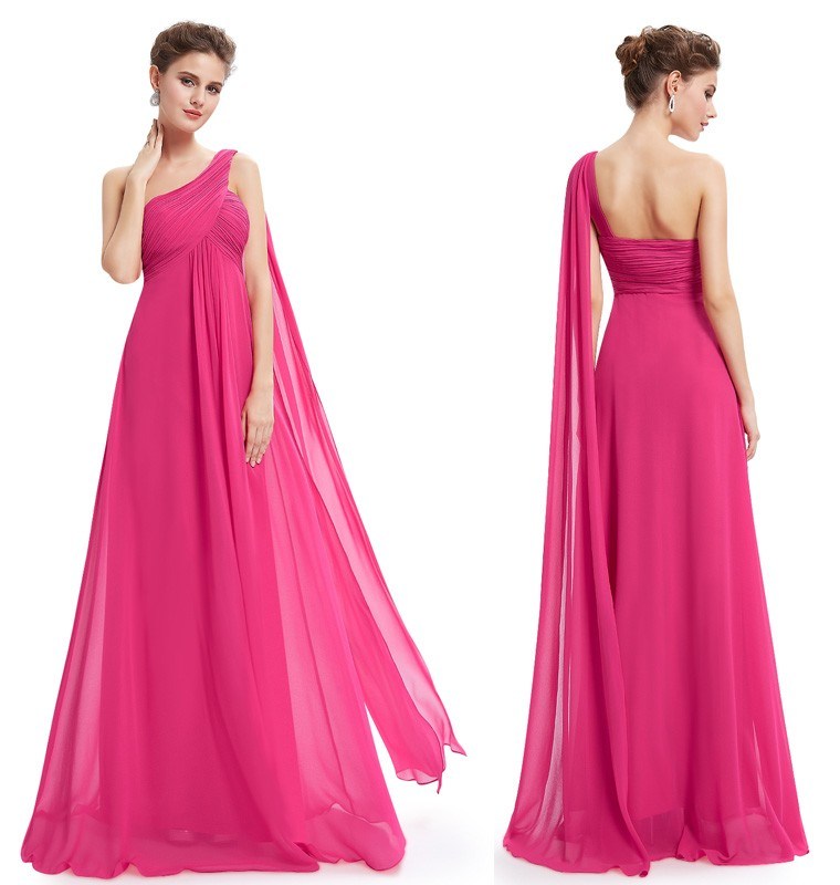 One Shoulder Evening Dresses Pretty Wedding Dress Bridesmaid Dress Long Dress