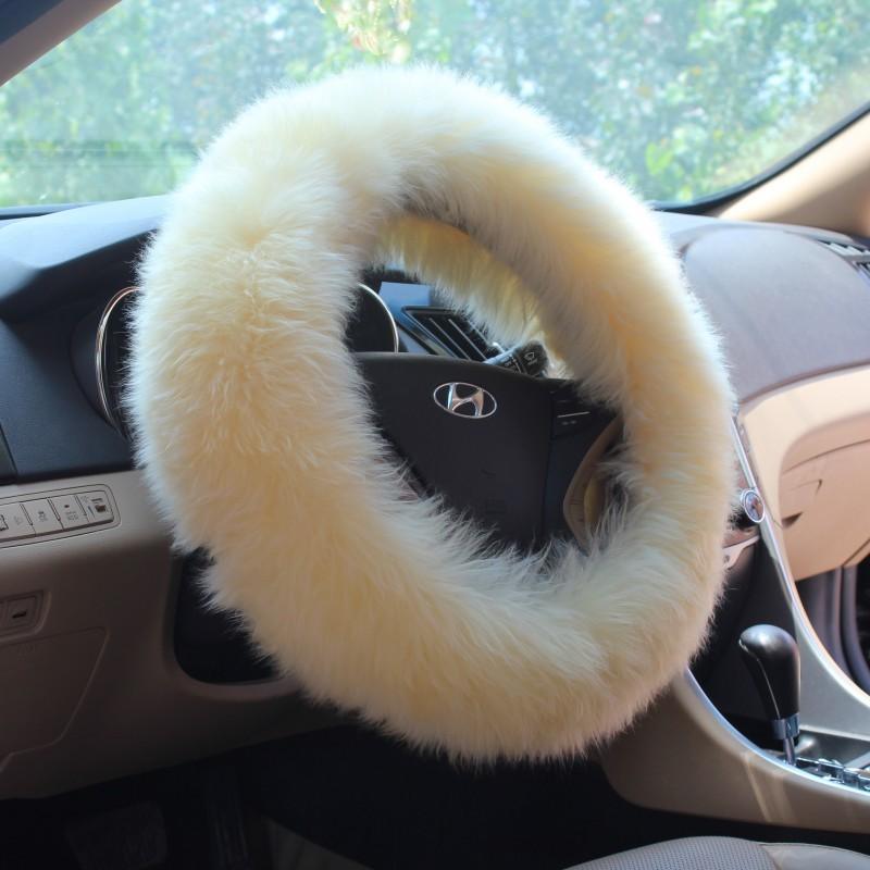 Genuine Australian Sheepskin Car Steering Cover in Short Wool for Men