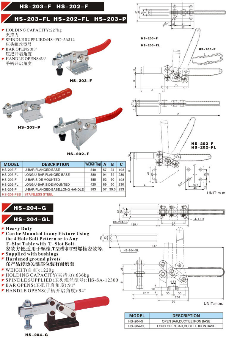 Side Mounted Horizontal Toggle Clip in Foshan