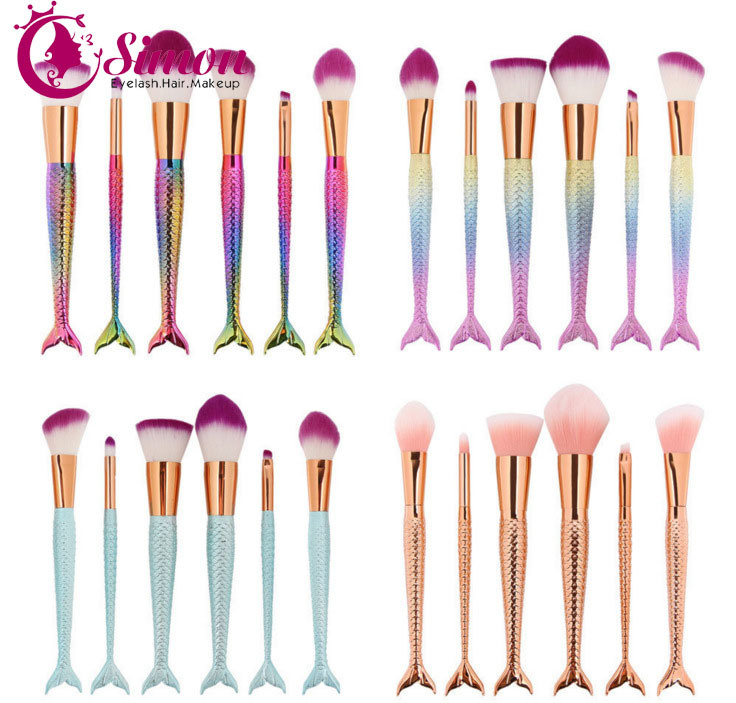 Colorful Gradient Colorful Makeup Tools Face Brushes Set Cosmetics Package